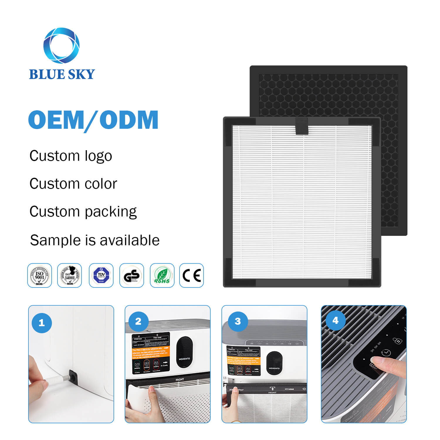 Reemplazo del filtro HEPA HY4866 H13 para purificador de aire - Suministro del fabricante OEM