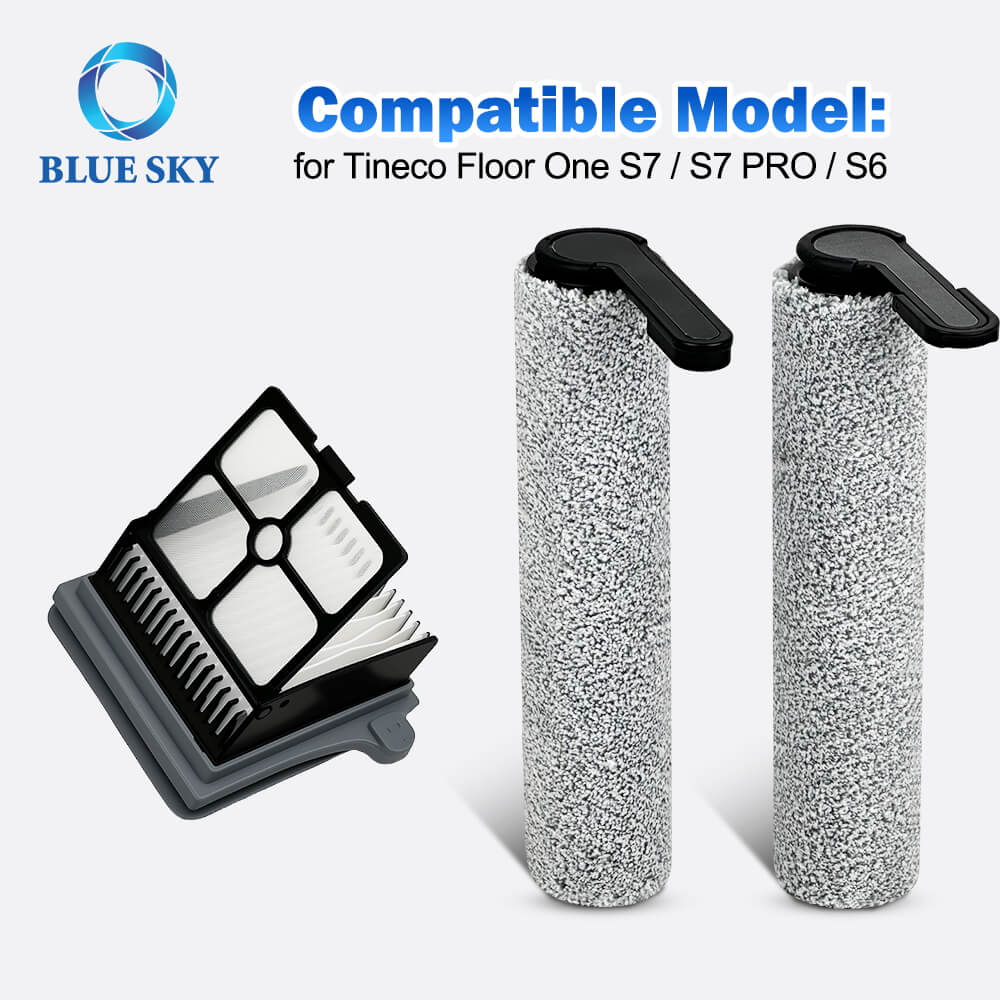 Brush Roller and Filter Set Compatible with Tineco S7 Pro Floor Washer Juego de cepillos y filtros compatibles con Tineco S7 Pro,