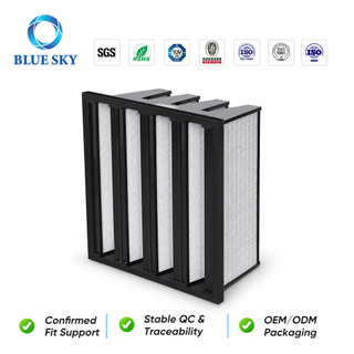 Filtro de aire de carbón activado V-Bank para HVAC y AHU personalizado disponible