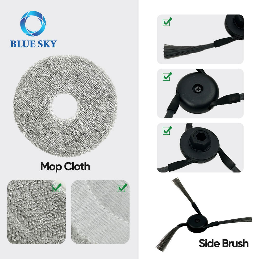 Reemplazo de piezas de aspiradora para Xiaomi M40 Robot Vacuum D110cn, Bolsa de polvo de cepillo de filtro y tela de trapeador