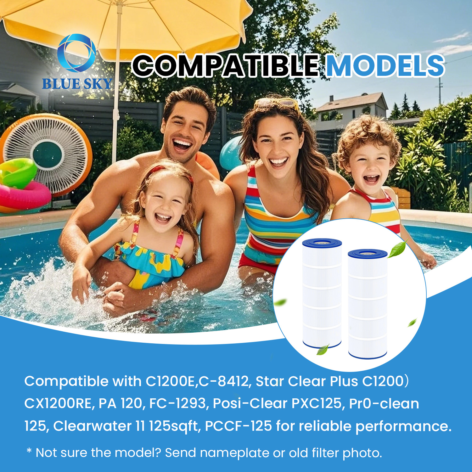 Cartucho de filtro de piscina de 120 pies cuadrados apto para C1200 CX1200RE PA120 C-8412 FC-1293