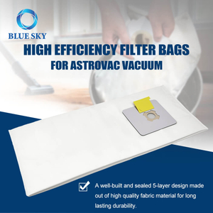 Bolsas de filtro HEPA HPB2H / HPB2HPK de 5 platos: compatibles con Sistemas de Vacuos Central de Astrovac, Vacumaid y Valet Valet