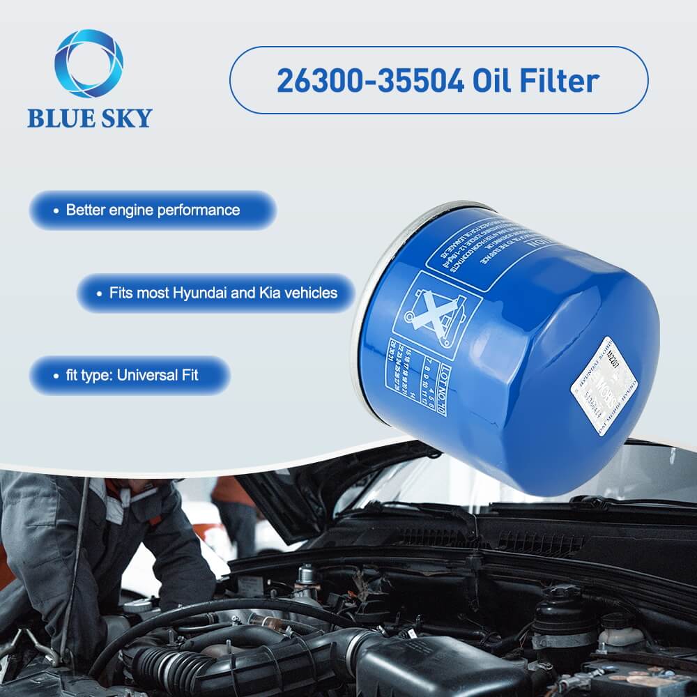 26300-35504 Filtro de aceite de automóvil para la mayoría de los modelos Hyundais y KIA, filtro de aceite de automóvil universal, filtro de aceite automotriz al por mayor