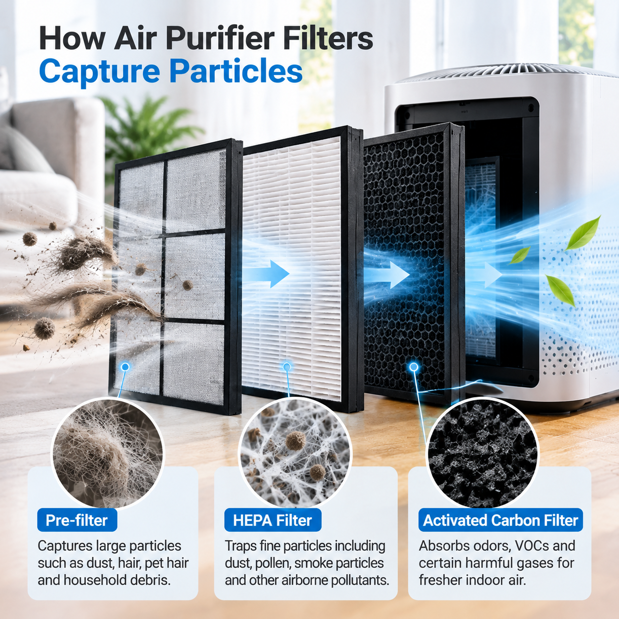 C&oacute;mo los filtros purificadores de aire capturan part&iacute;culas