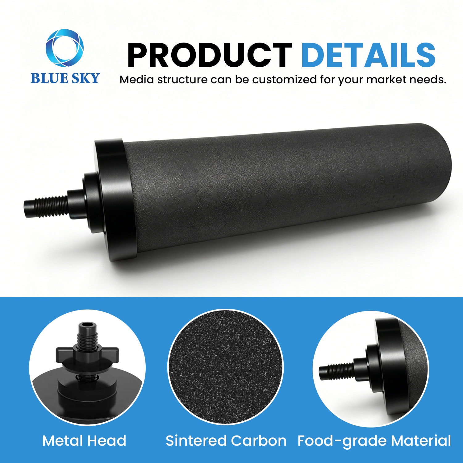 Filtro de agua de carbón activado BB9-2 Compatible con el elemento filtrante de repuesto del sistema de filtración por gravedad Berkeys