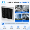 Filtro de aire de panel plisado de carbón activado con marco de aluminio para ventilación HVAC Control de olores personalizado disponible