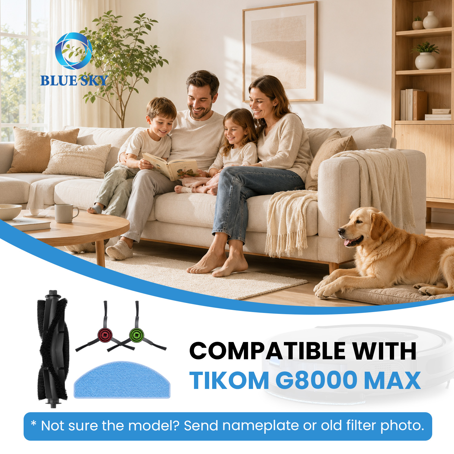 Kit de piezas de repuesto para robot aspirador apto para Tikoms G8000 Max