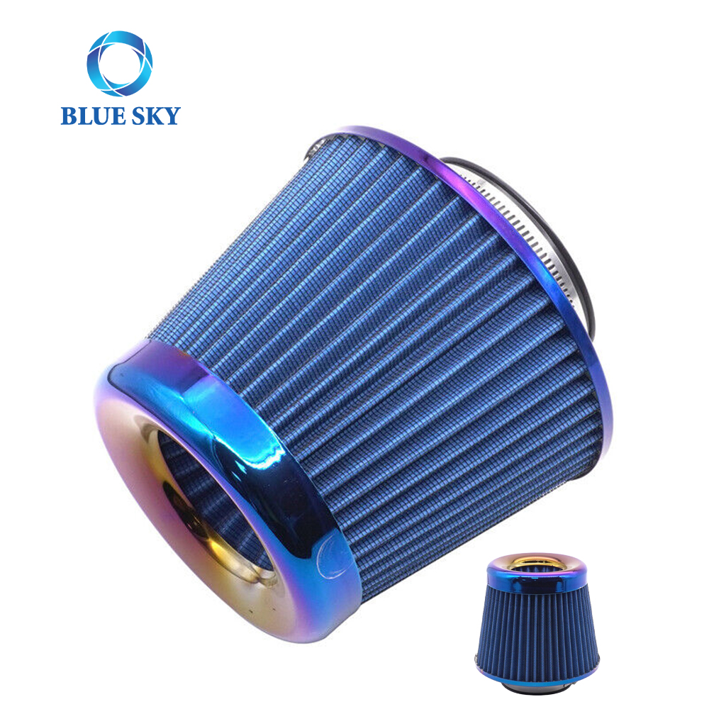 Bluesky Universal Motor de coche Filtro de aire modificado 3 'pulgadas 76 mm Alto flujo de aire frío Ram corto Filtro de admisión de automóvil