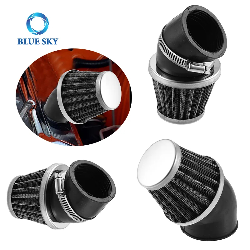 Filtro de aire Universal para motocicleta 35 48 50 mm abrazadera 45 90 grados curva entrada filtro de entrada para accesorios de motocicleta