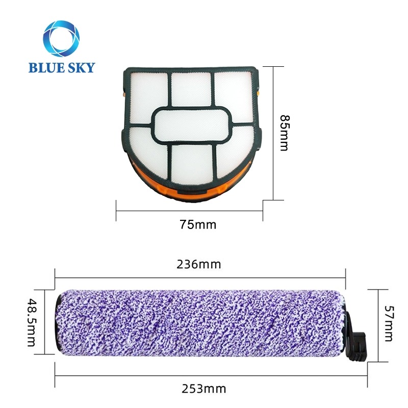 Kit de cepillo de filtro y rodillo compatible con aspiradoras multisuperficie Shark Hydrovac 3 en 1, aspiradora inalámbrica Wdb1f2 Wd201 Wd101 Wd100