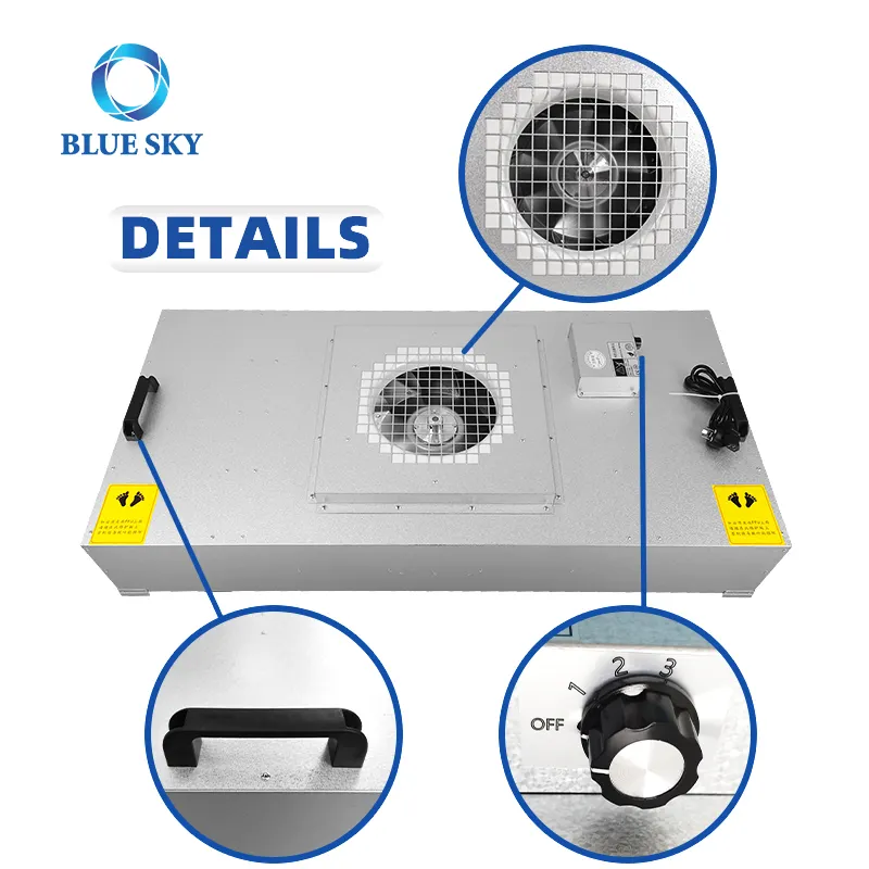 Equipo de limpieza de aire Purificador de aire para sala limpia Campana de flujo laminar Unidad de filtro de ventilador FFU con filtro HEPA