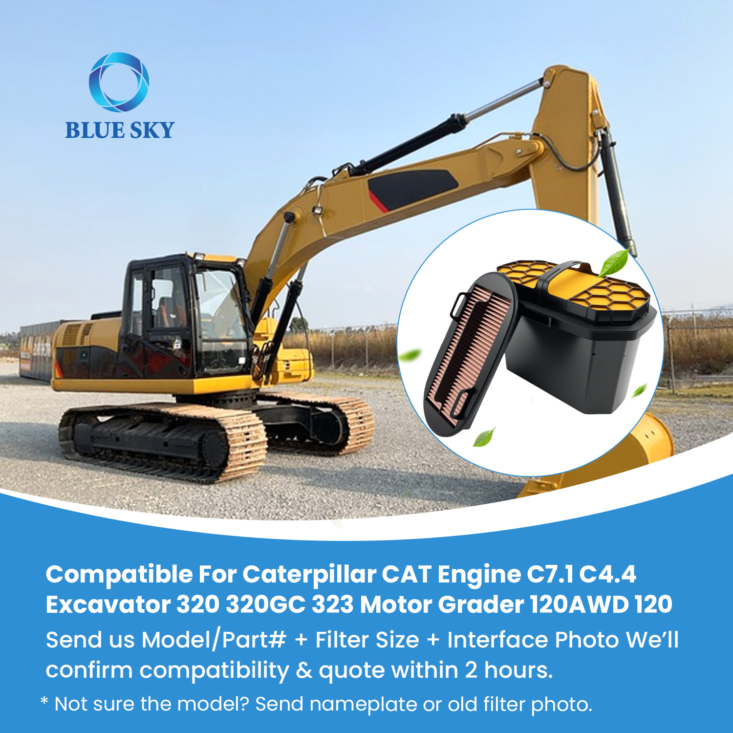 479-8989 479-8991 filtro de aire del motor para el reemplazo del motor de la excavadora y la motoniveladora C7.1 C4.4