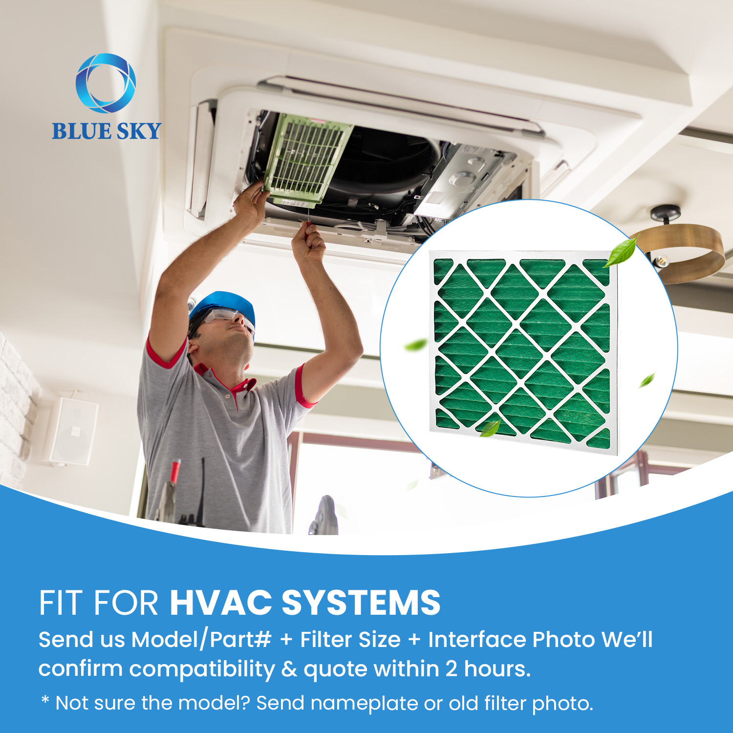 Pulgada plisada del filtro de aire del panel G4 24x24x2 para el sistema de ventilación HVAC 