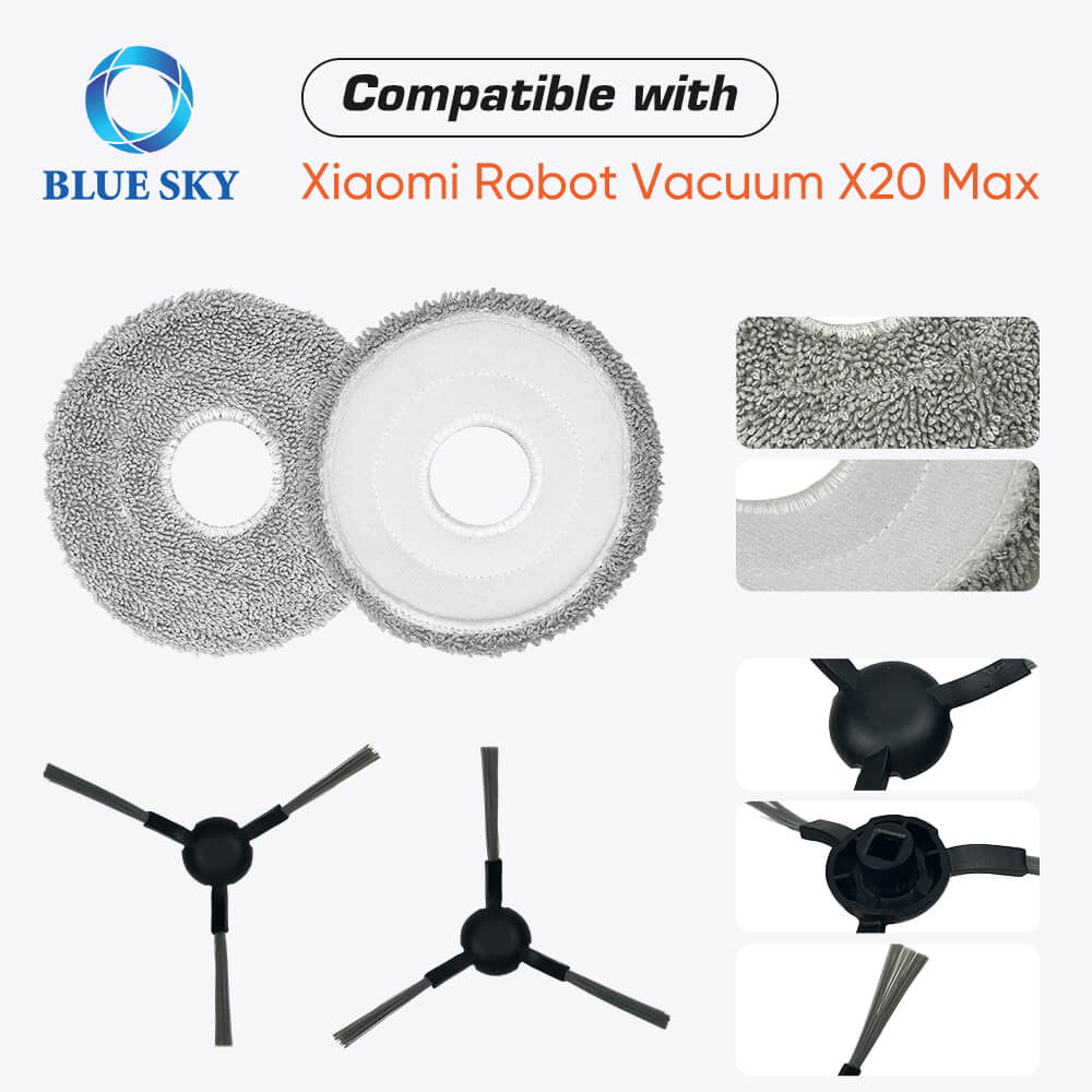 Reemplazo de piezas de aspiradora para Xiaomi X20 Max X20 Pro, compra a granel Cepillo principal Cepille del cepillo Hepa Filtro de polvo Mop Pads