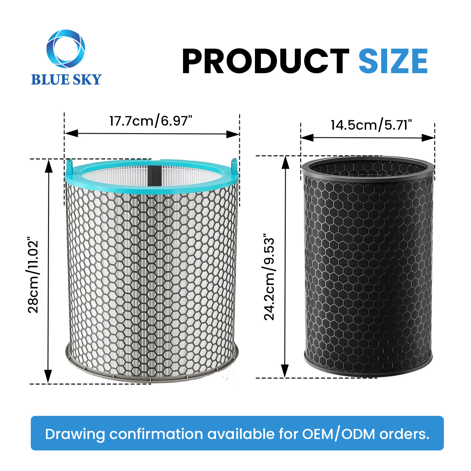 Filtro de carbón HEPA de repuesto para purificador de aire HJ10 HushJet: filtro purificador de aire 3 en 1 de alta eficiencia