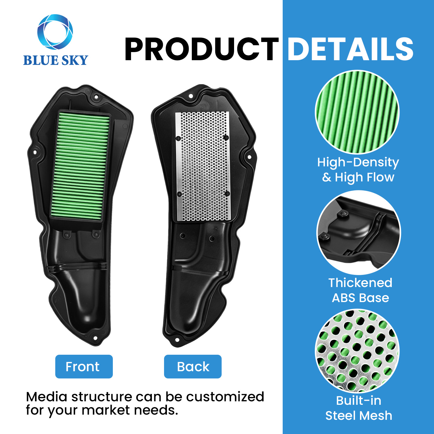 Reemplazo del filtro de aire de admisión de motocicleta apto para Hondas Pcx160 2021-2024 Pcx125 2021-2022