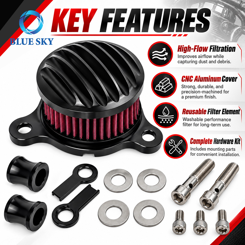 Kit de filtro de aire compatible con Harleys-Davidsons Sportster XL883 XL1200