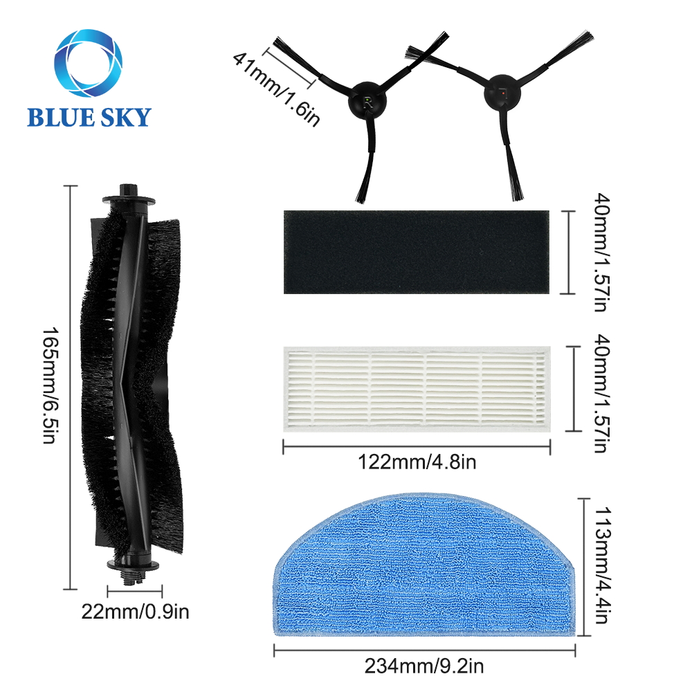 Kit de fregona con cepillo de filtro compatible con aspiradora Tikom G8000 G8000 Pro