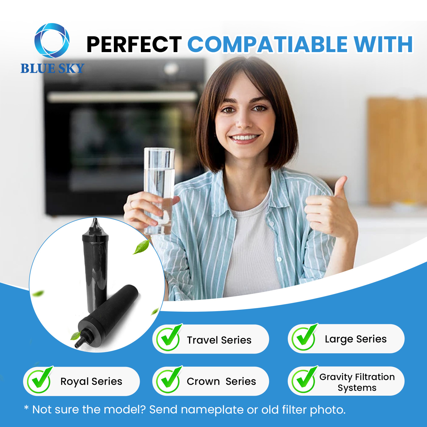 Filtro de agua de carbón activado BB9-2 Compatible con el elemento filtrante de repuesto del sistema de filtración por gravedad Berkeys