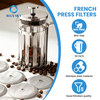 Pantalla de filtro de repuesto de prensa francesa de acero inoxidable de 4 pulgadas para cafetera de 1000ml, 34oz y 8 tazas