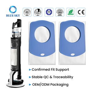 Bolsa para polvo de repuesto apta para estación de limpieza de aspiradora con varilla inalámbrica, bolsa para polvo desechable de alta eficiencia