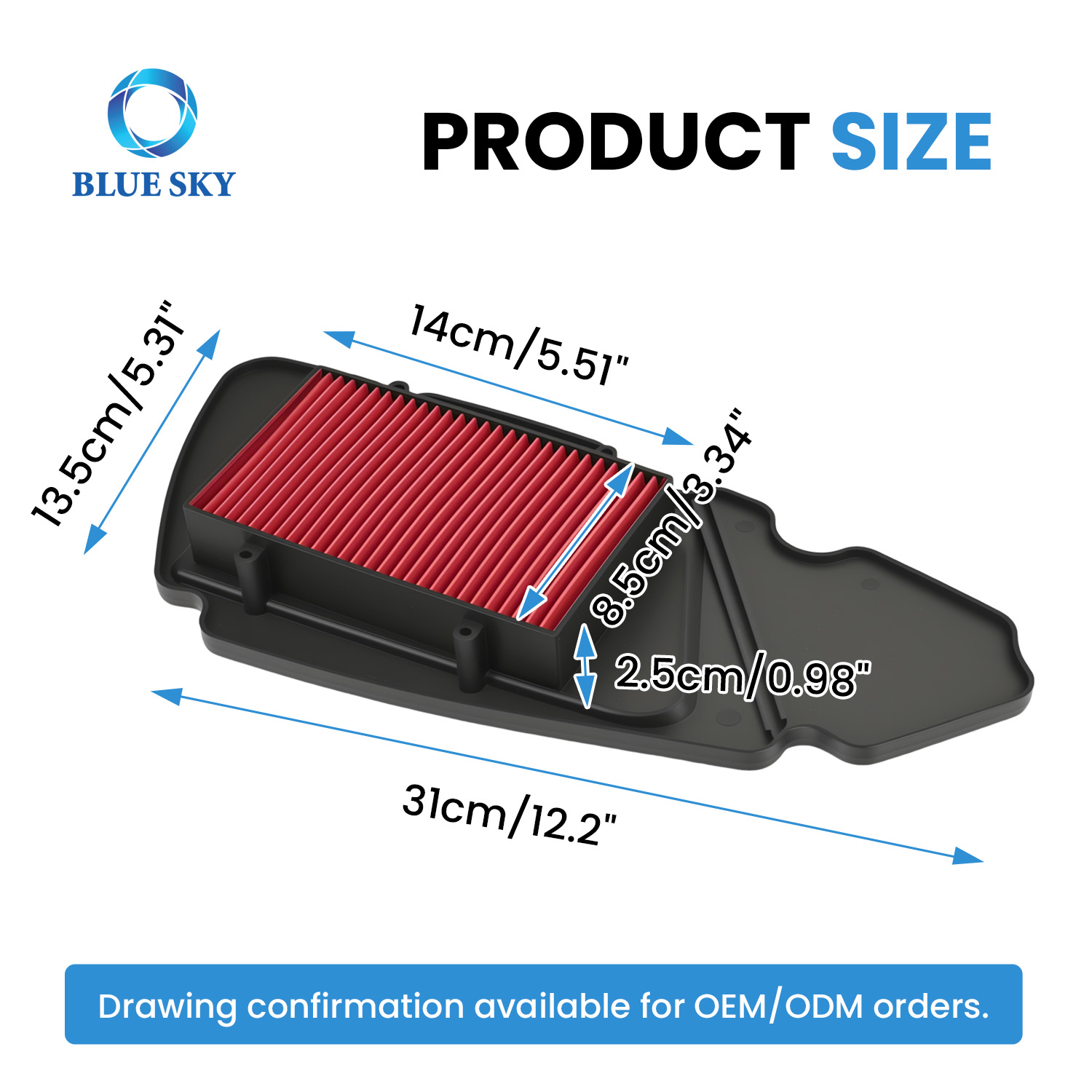 Filtro de aire reutilizable de alto flujo para motocicleta A417 para Yamahas RSZ 100cc limpiador para admisión reemplazo personalizado disponible