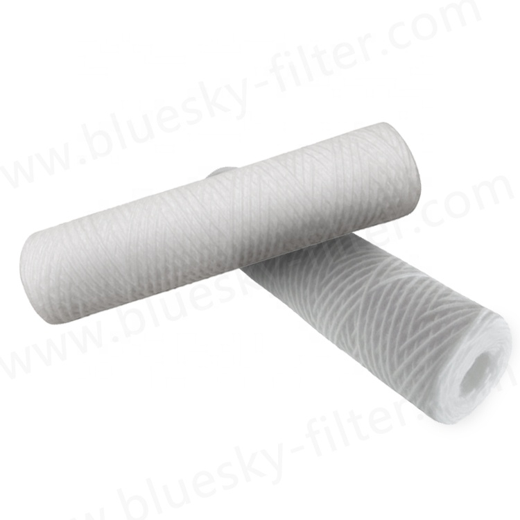 10 "X 2.5 " Filtros de cartucho de agua de sedimento de cuerda herida 1 micron - 20 micron