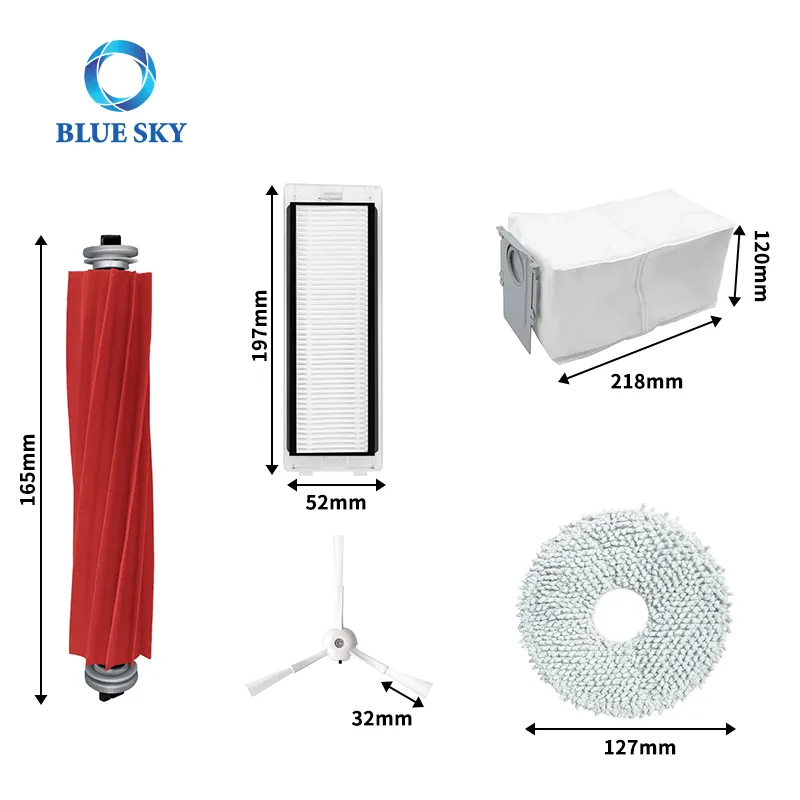 Rodillo de filtro HEPA, cepillo lateral, bolsa de polvo, paños de fregona, piezas de repuesto, accesorios para Robot aspirador Roborock P10 Q Revo