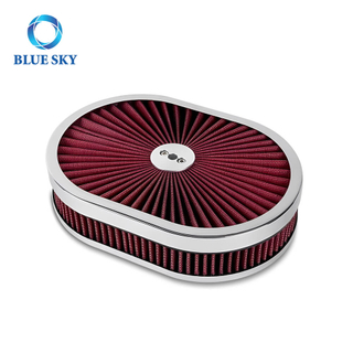 Kit de filtro de aire ovalado lavable de alto rendimiento de 12'x2' – Se adapta a cuello de carburador de 5-1/8' | Filtro de entrada de aire del motor personalizado