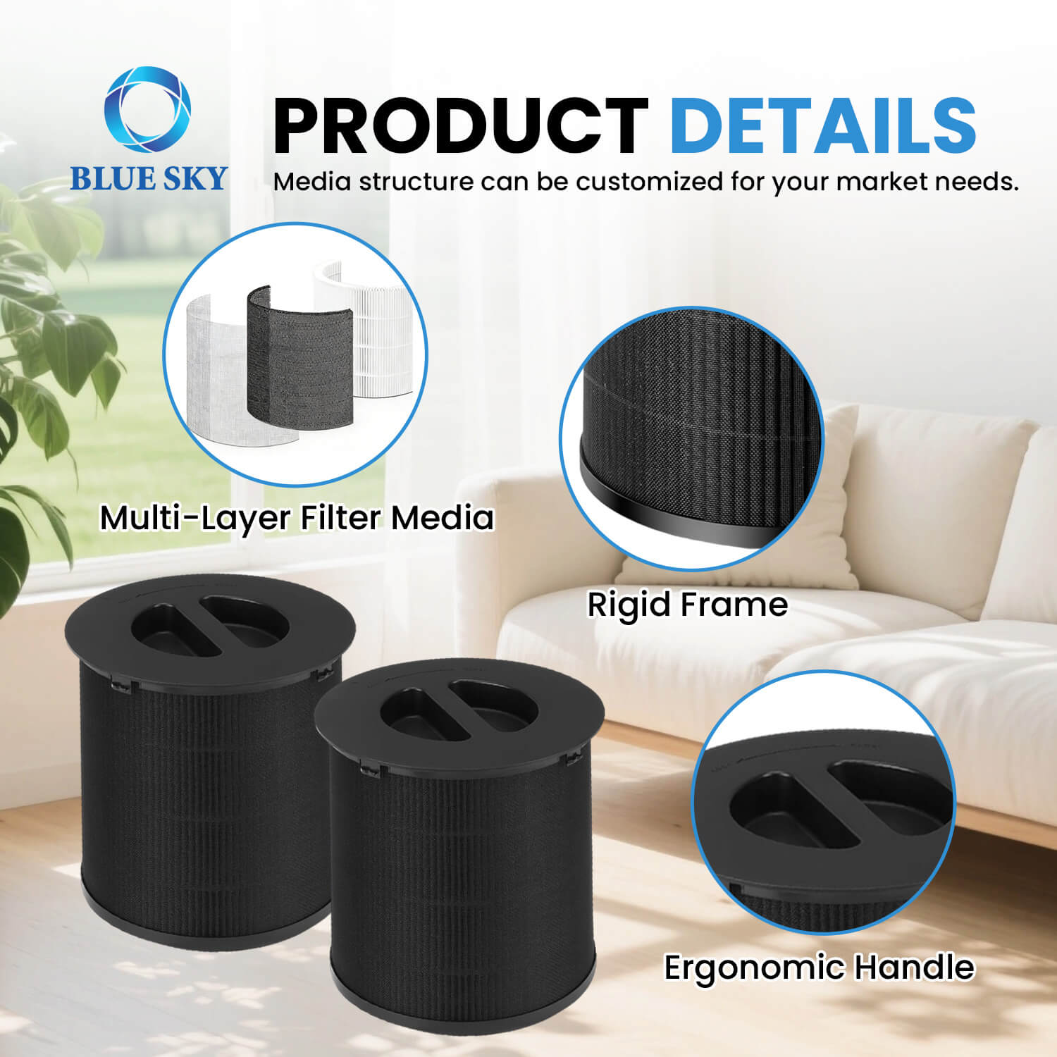 Filtro de repuesto 130i para purificador de aire PuroAir 130i - Proveedor OEM H13 HEPA