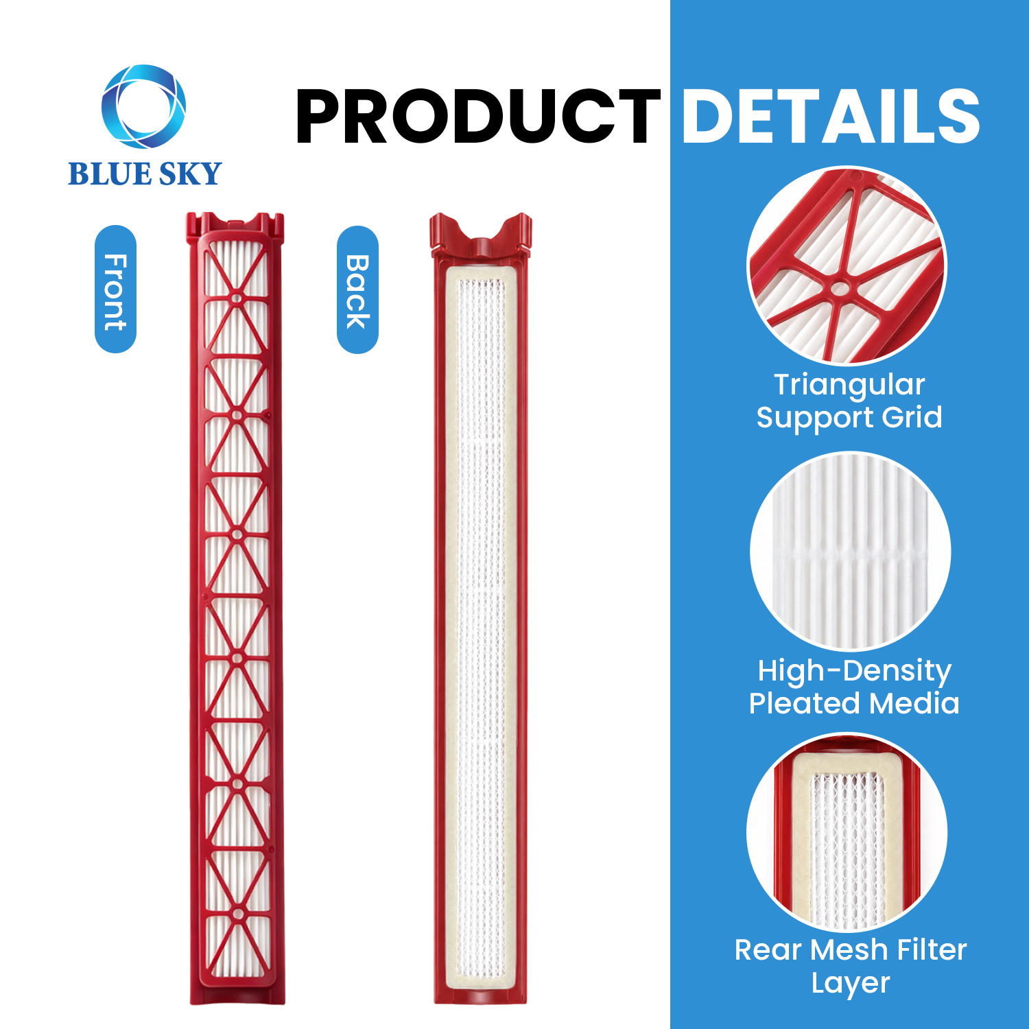 Filtro de vacío SV50 FC Compatible con piezas de aspiradora inalámbrica Dysons PencilVac Fluffycones