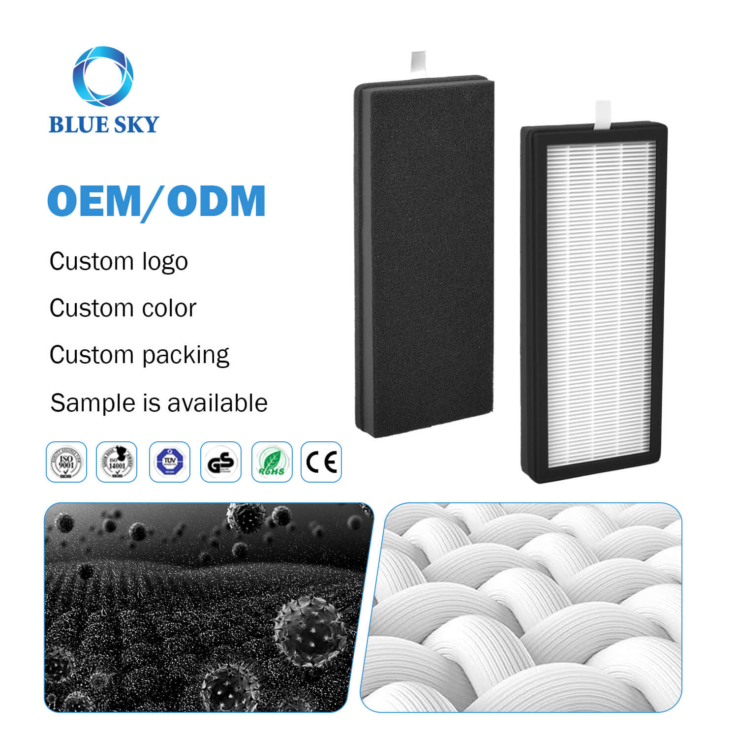 Cartucho de filtro HEPA OEM para el purificador de aire VEVA 8000 Elite Pro | H13 reemplazo verdadero HEPA | 99.97% de polen de polvo PM2.5 Desmontaje