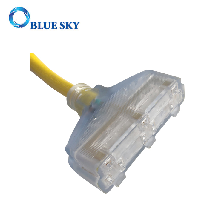 Conector Transparente Extensión Amarilla 60 Cm Cable De Alimentación Eléctrica Cable Para Aspiradoras