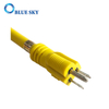 Cable de alimentación eléctrica de extensión amarilla de 60 cm para aspiradoras